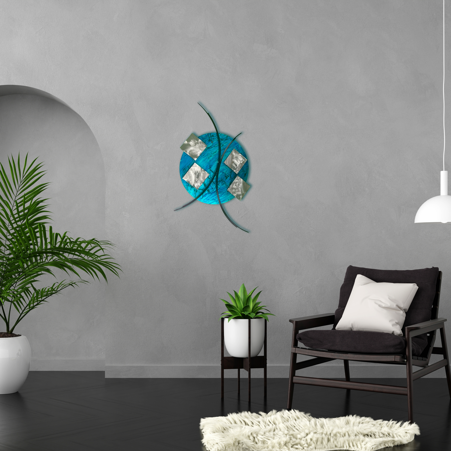 4 Squared Aluminum and Steel Geometric Wall Art