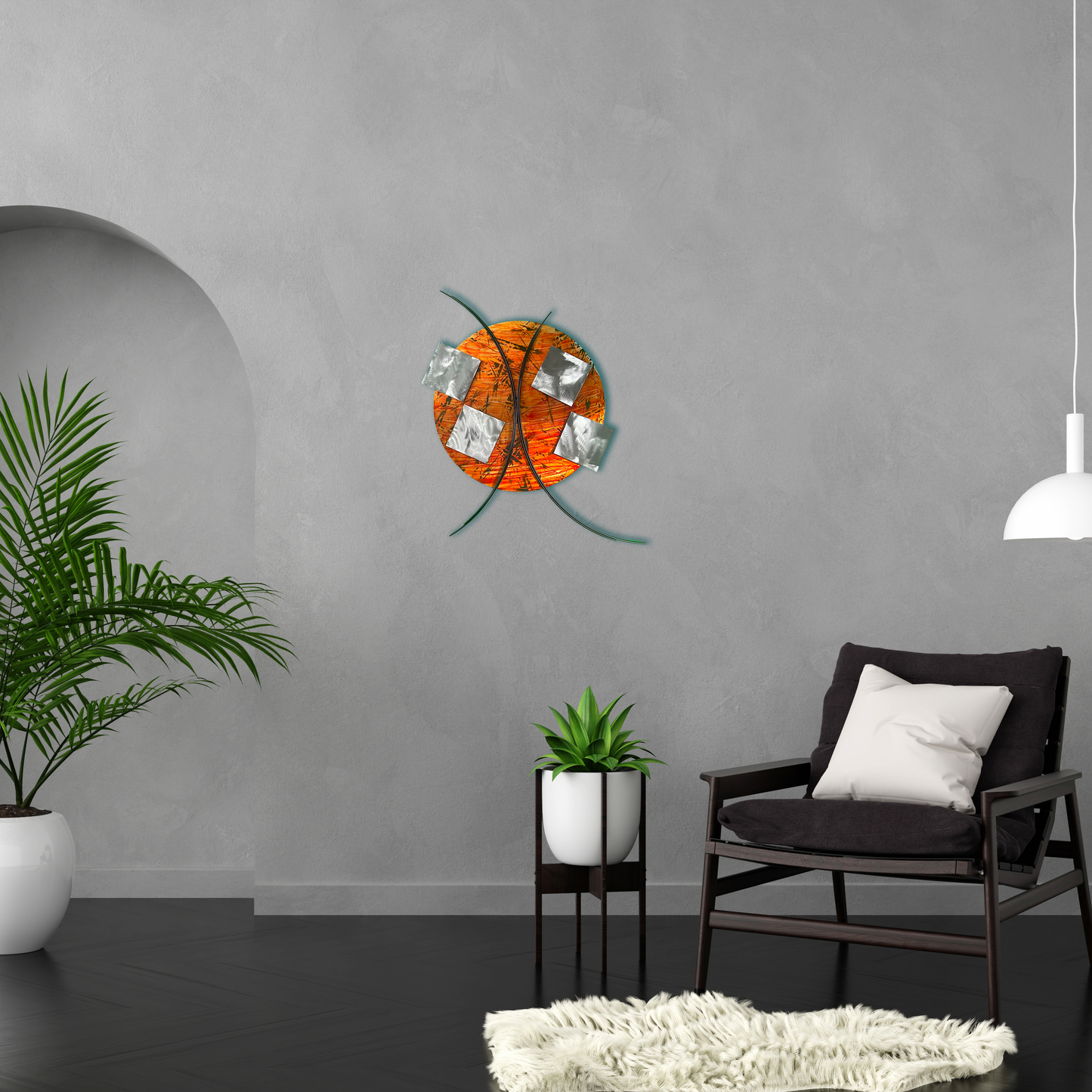 4 Squared Aluminum and Steel Geometric Wall Art