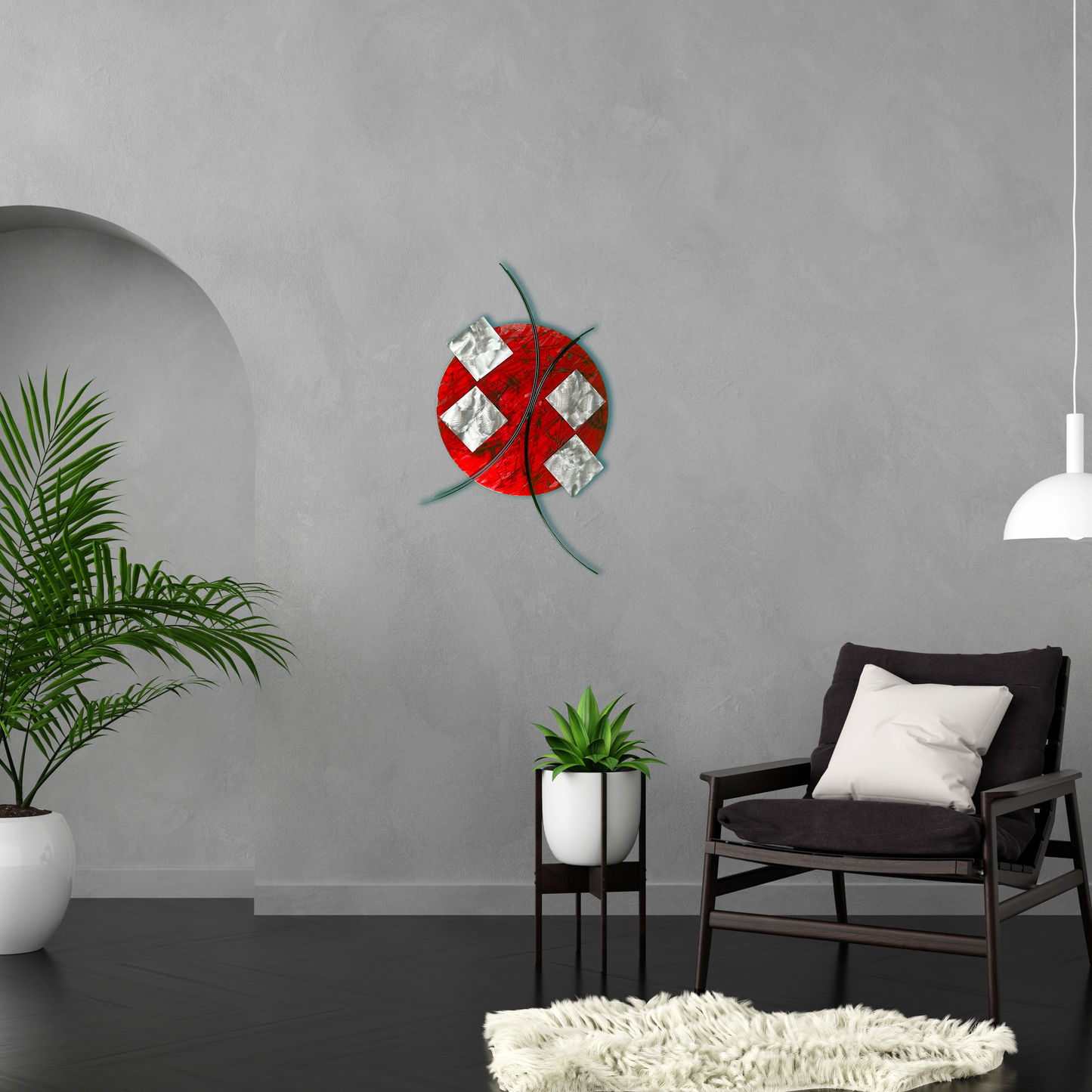4 Squared Aluminum and Steel Geometric Wall Art