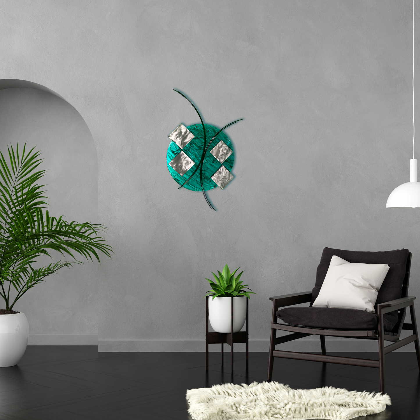 4 Squared Aluminum and Steel Geometric Wall Art