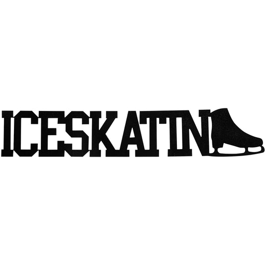 Metal Ice Skating Word - Black or Silver - Wall Decor