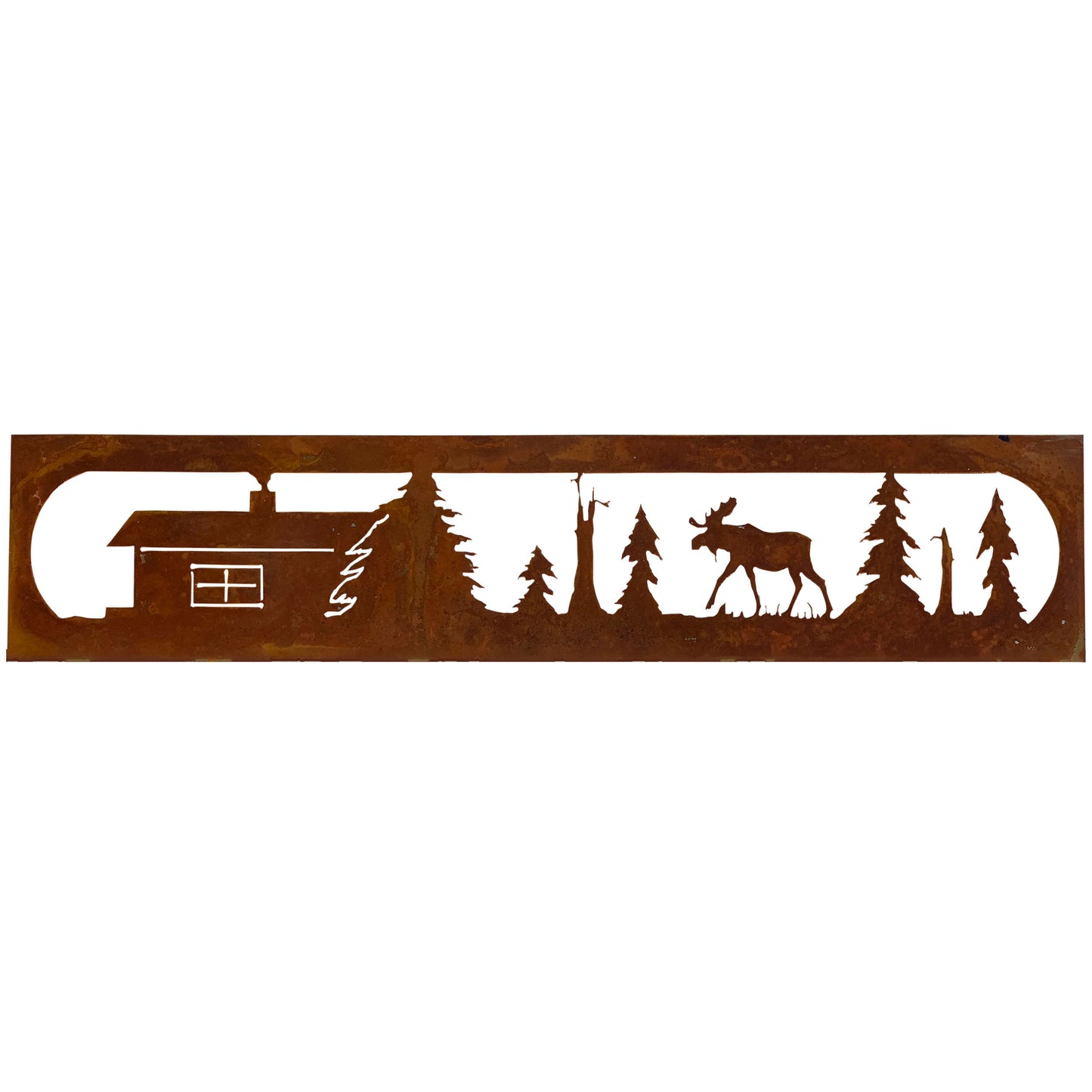 Moose Scene Rectangle Metal Decor