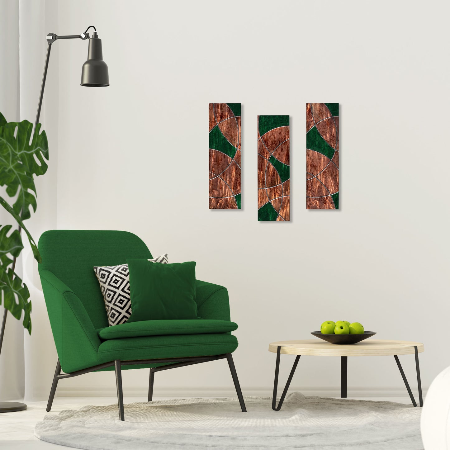 Planks Metal Box Shaped Geometric Metal Wall Decor Set