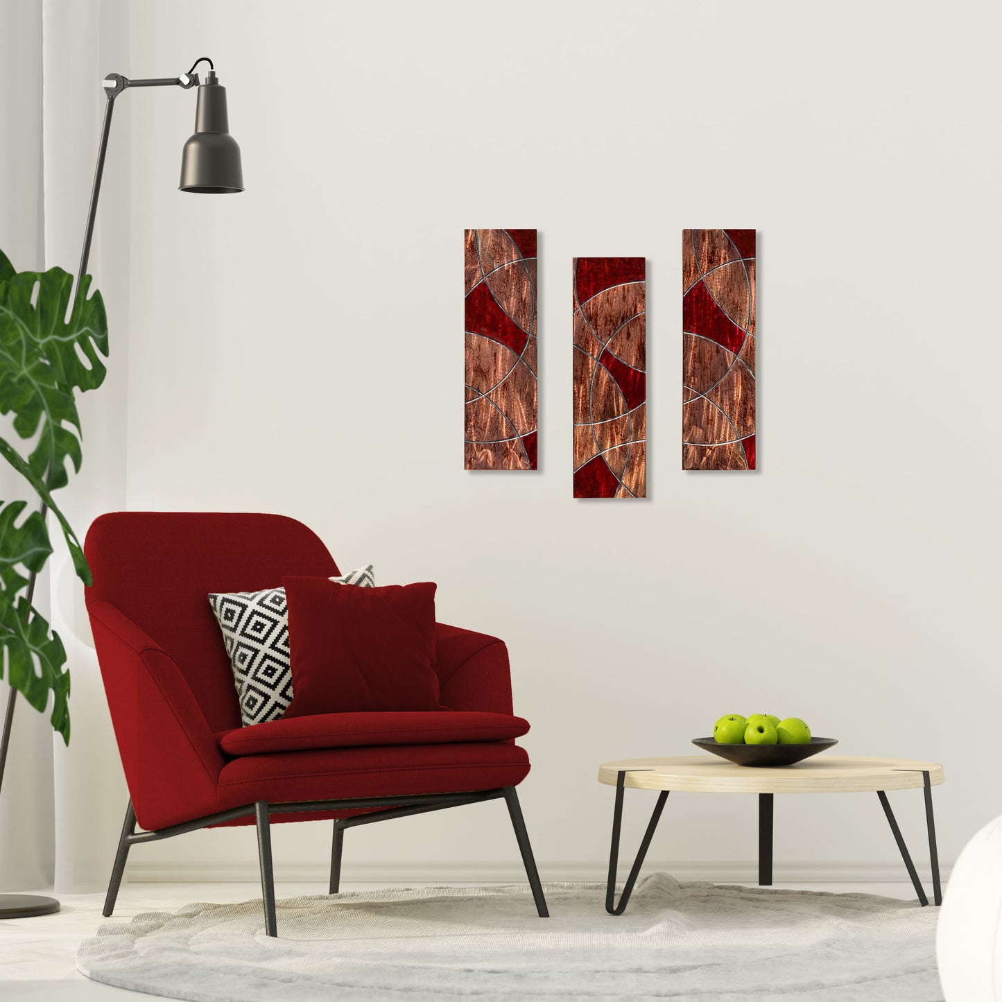 Planks Metal Box Shaped Geometric Metal Wall Decor Set