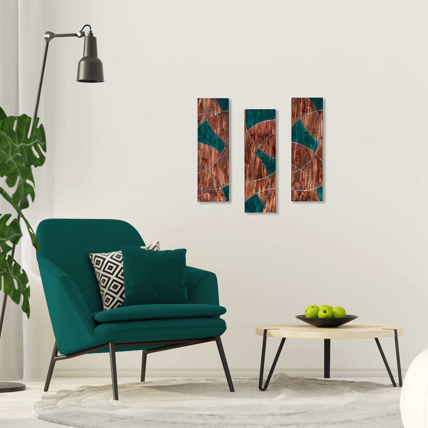 Planks Metal Box Shaped Geometric Metal Wall Decor Set
