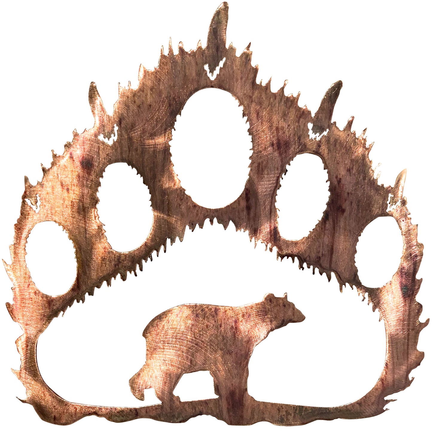 Bear Paw with Bear Rustic Lodge Metal Decor