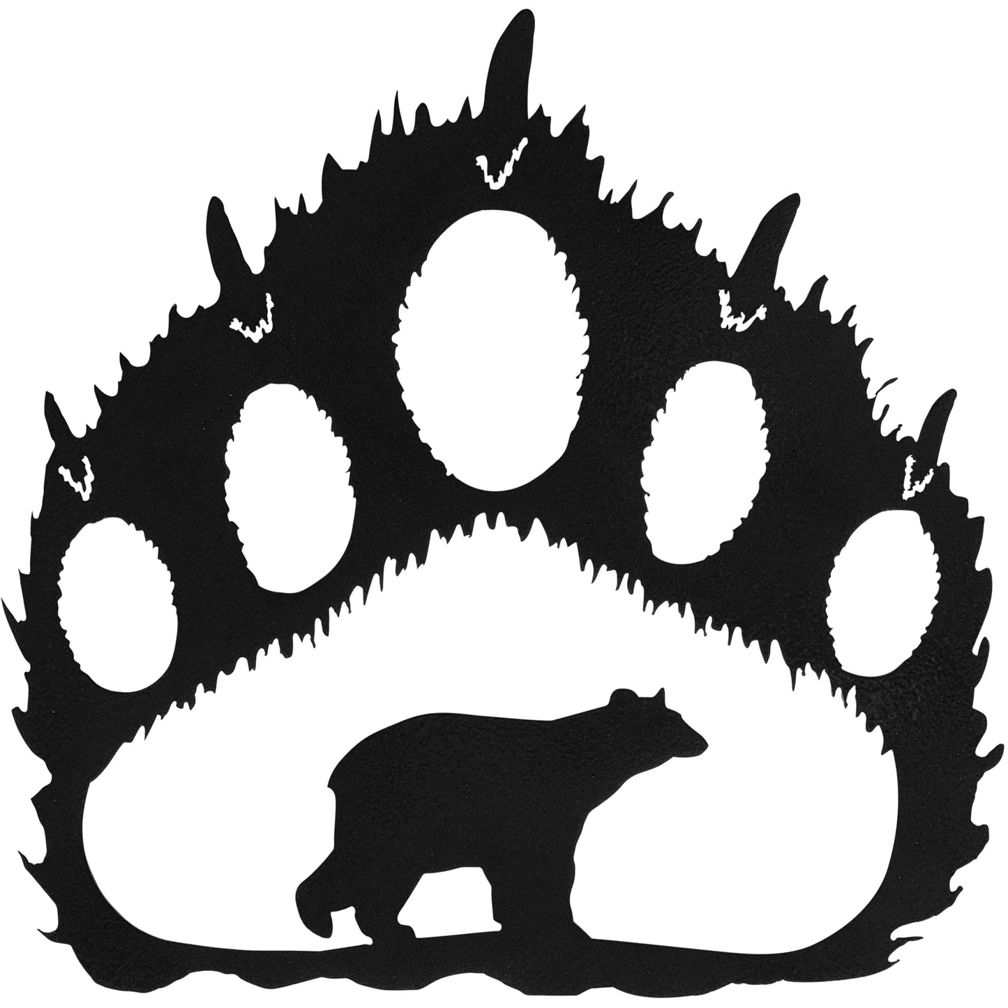 Bear Paw with Bear Rustic Lodge Metal Decor