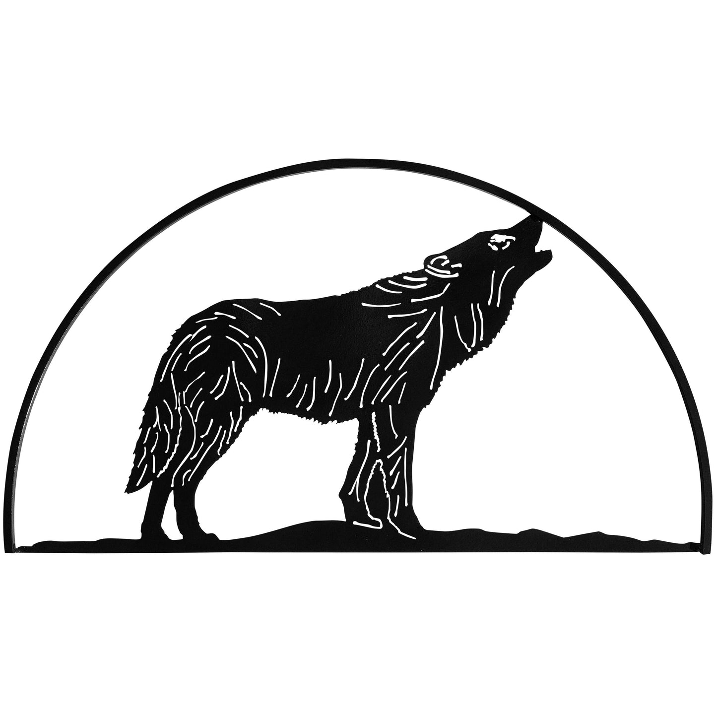 Wolf Hoop Metal Wildlife Silhouette Wall Art