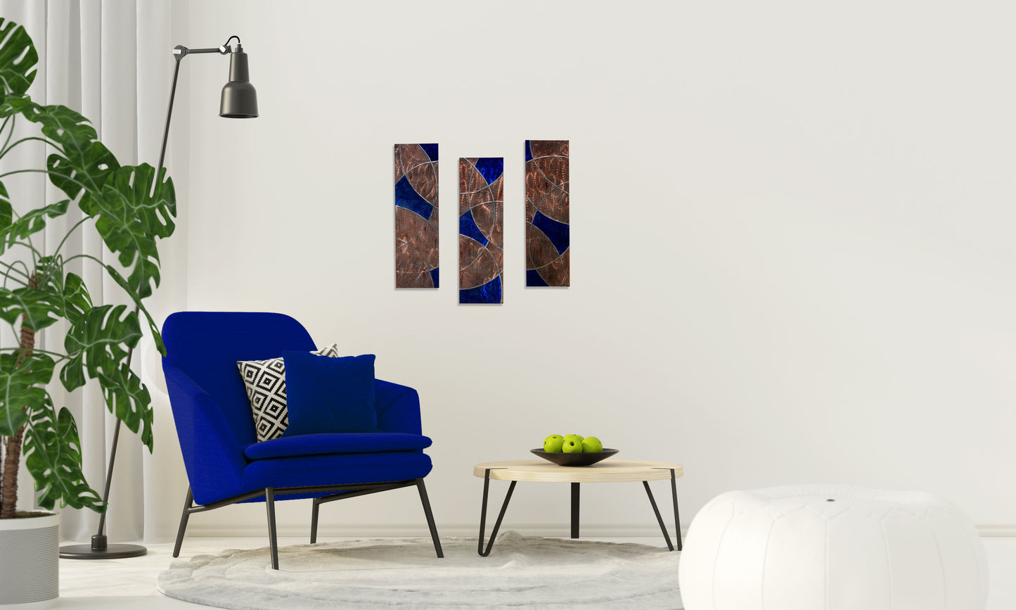 Planks Metal Box Shaped Geometric Metal Wall Decor Set