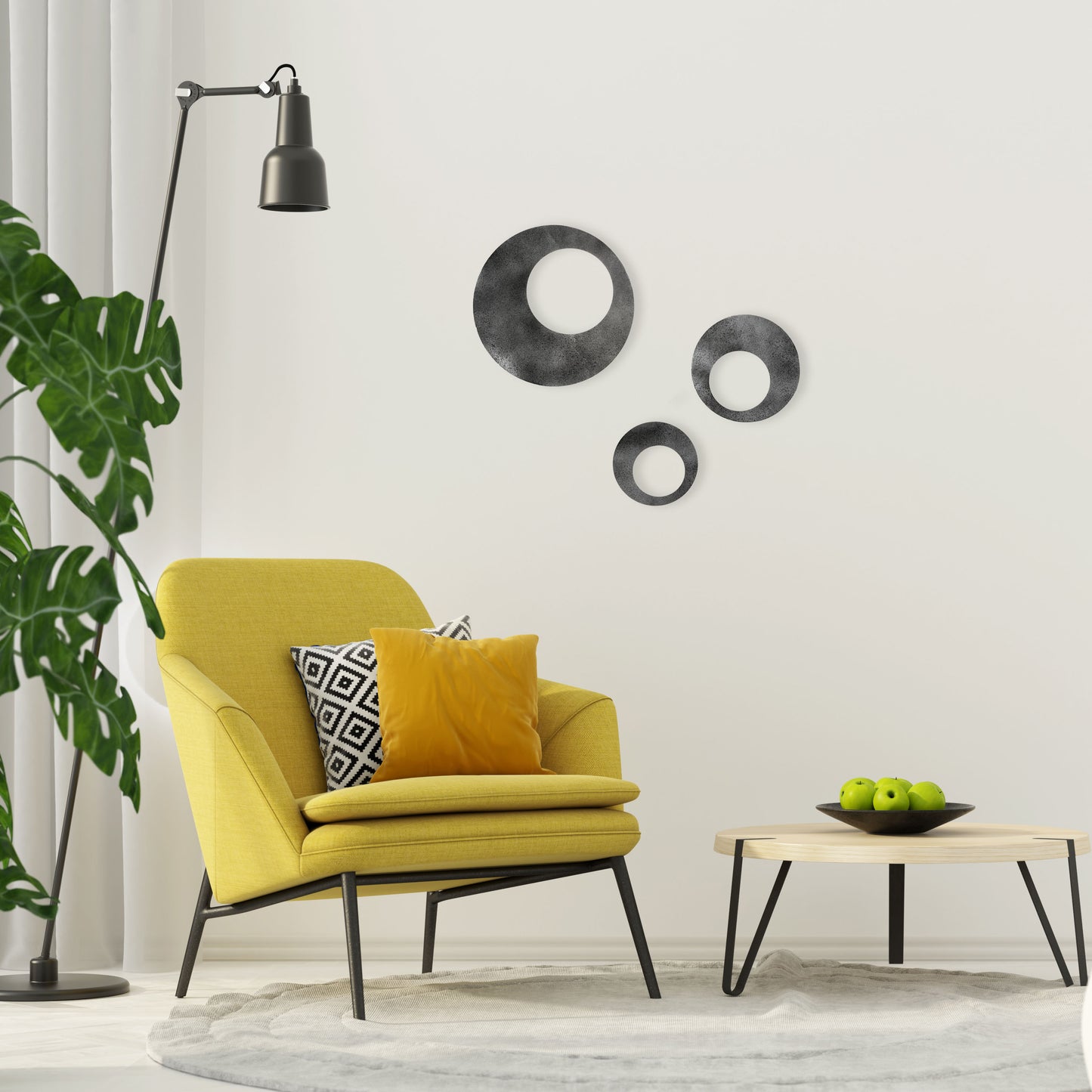 Contemporary Circles Metal Wall Decor - 3 Piece set