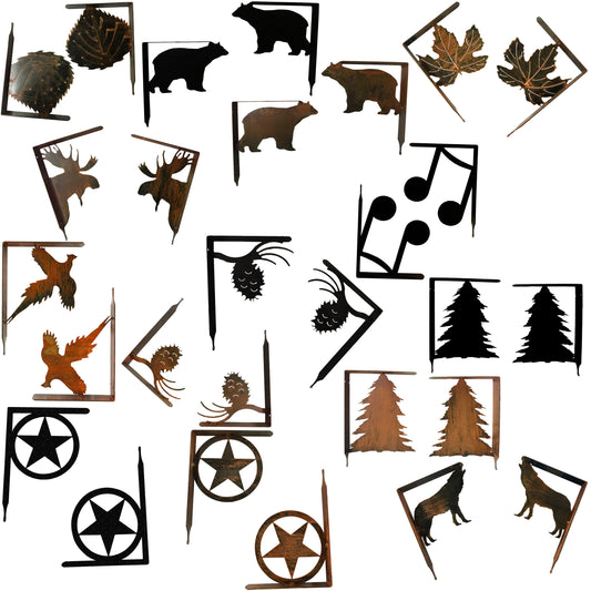 Wildlife, Rustic, Southwest and Musical Themed Shelf Brackets (Set of 2)