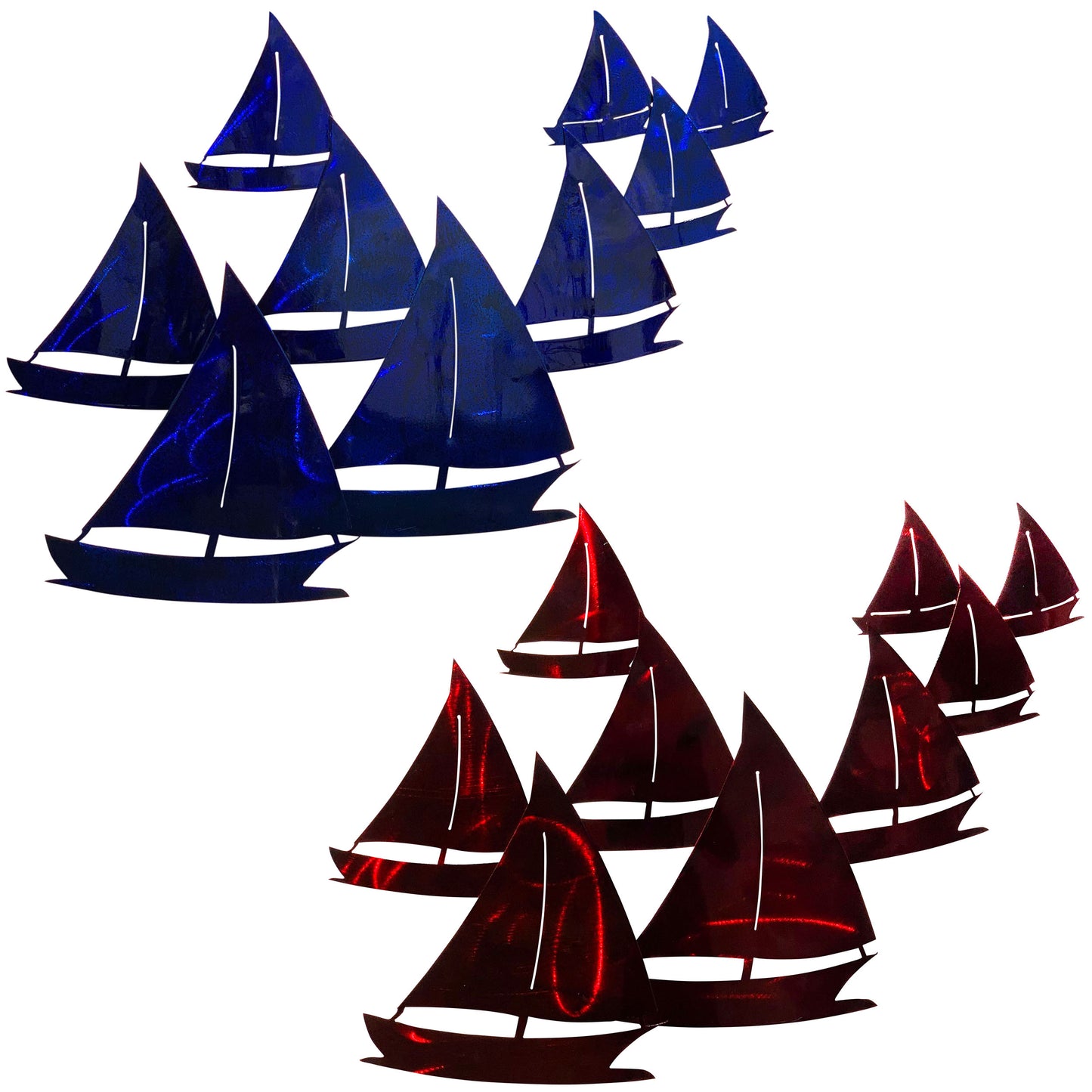 Fleet - Metal Sailboat Collage