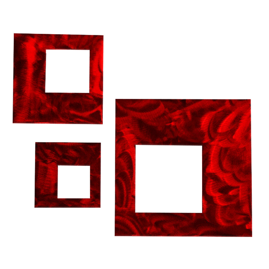Contemporary Squares Metal Wall Decor - Set of 3
