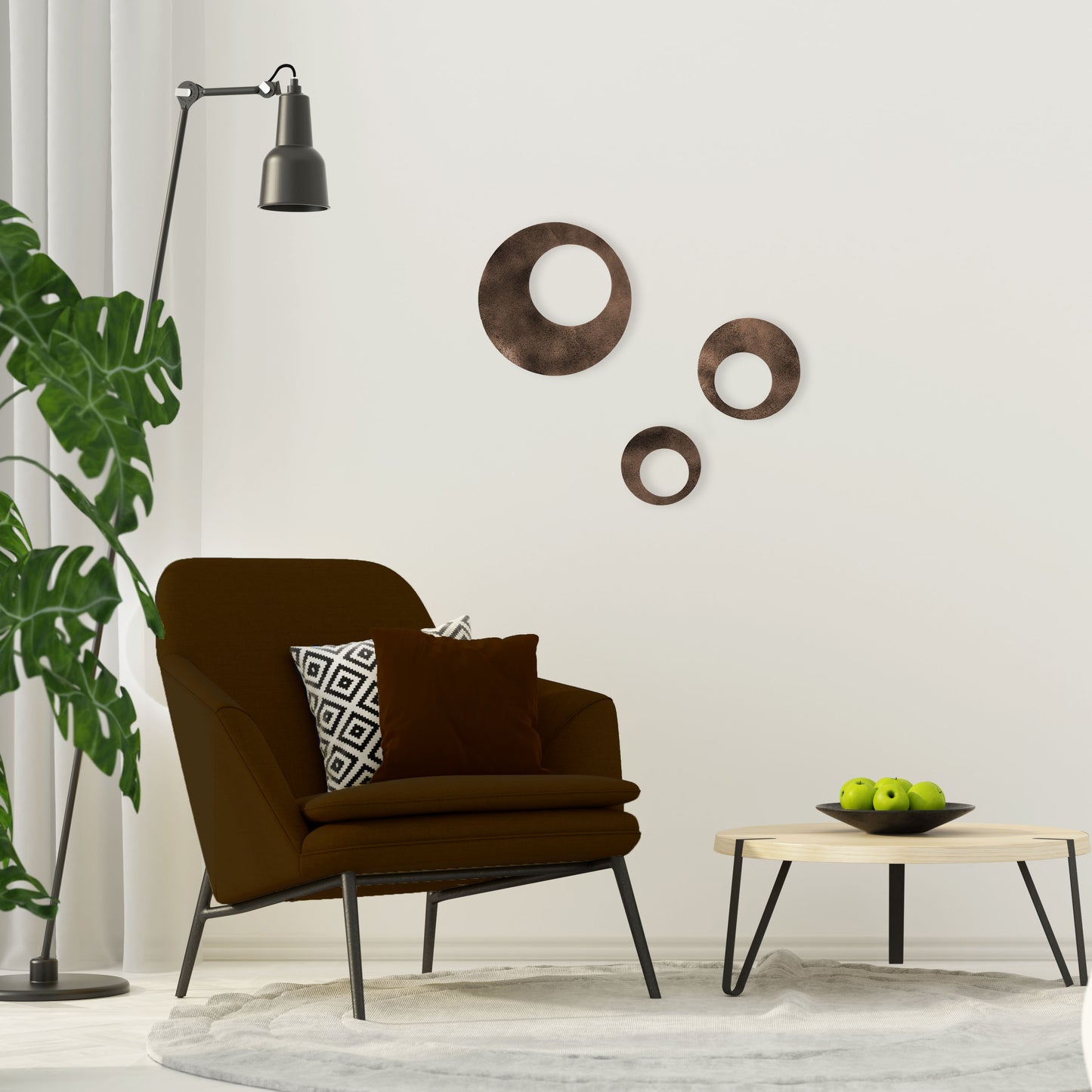 Contemporary Circles Metal Wall Decor - 3 Piece set