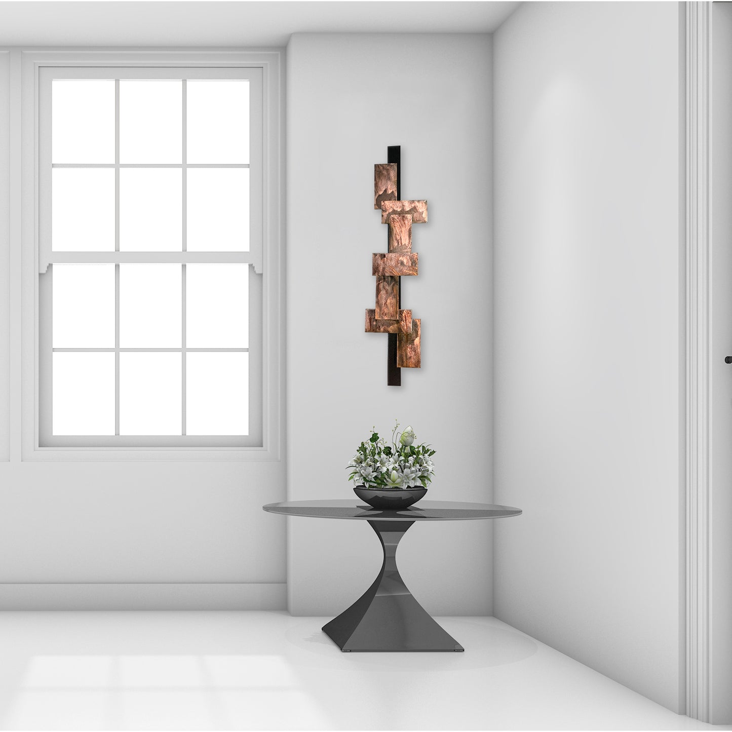 Brick Stix Contemporary Metal Wall Piece , 9 x 36" | Artistic Geometric Patterns | Proudly Made in USA | Adaptable Mounting Options