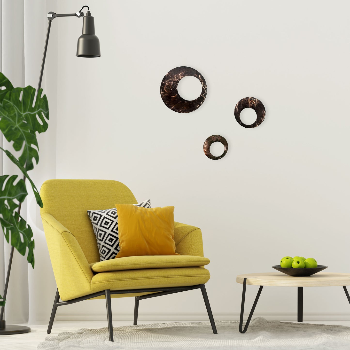Contemporary Circles Metal Wall Decor - 3 Piece set