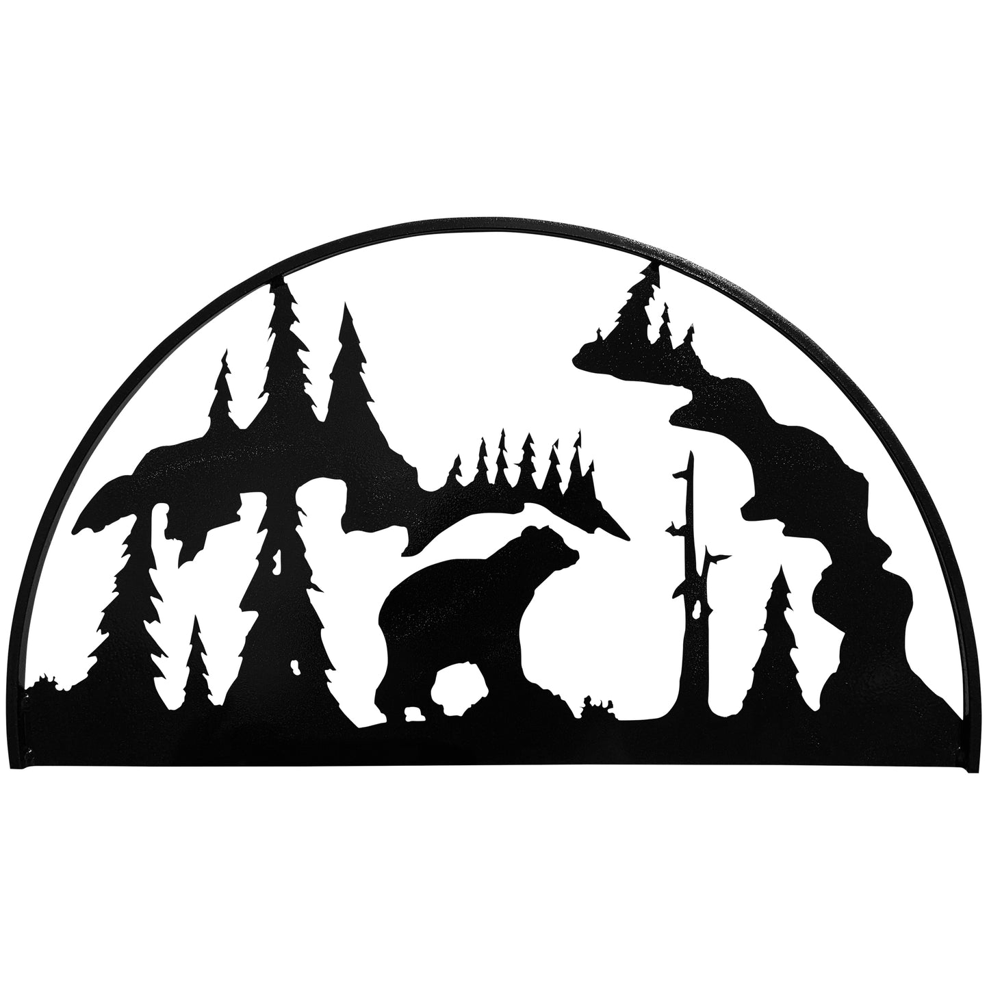 Bear Hoop Scene Lodge Themed Metal Wall Decor