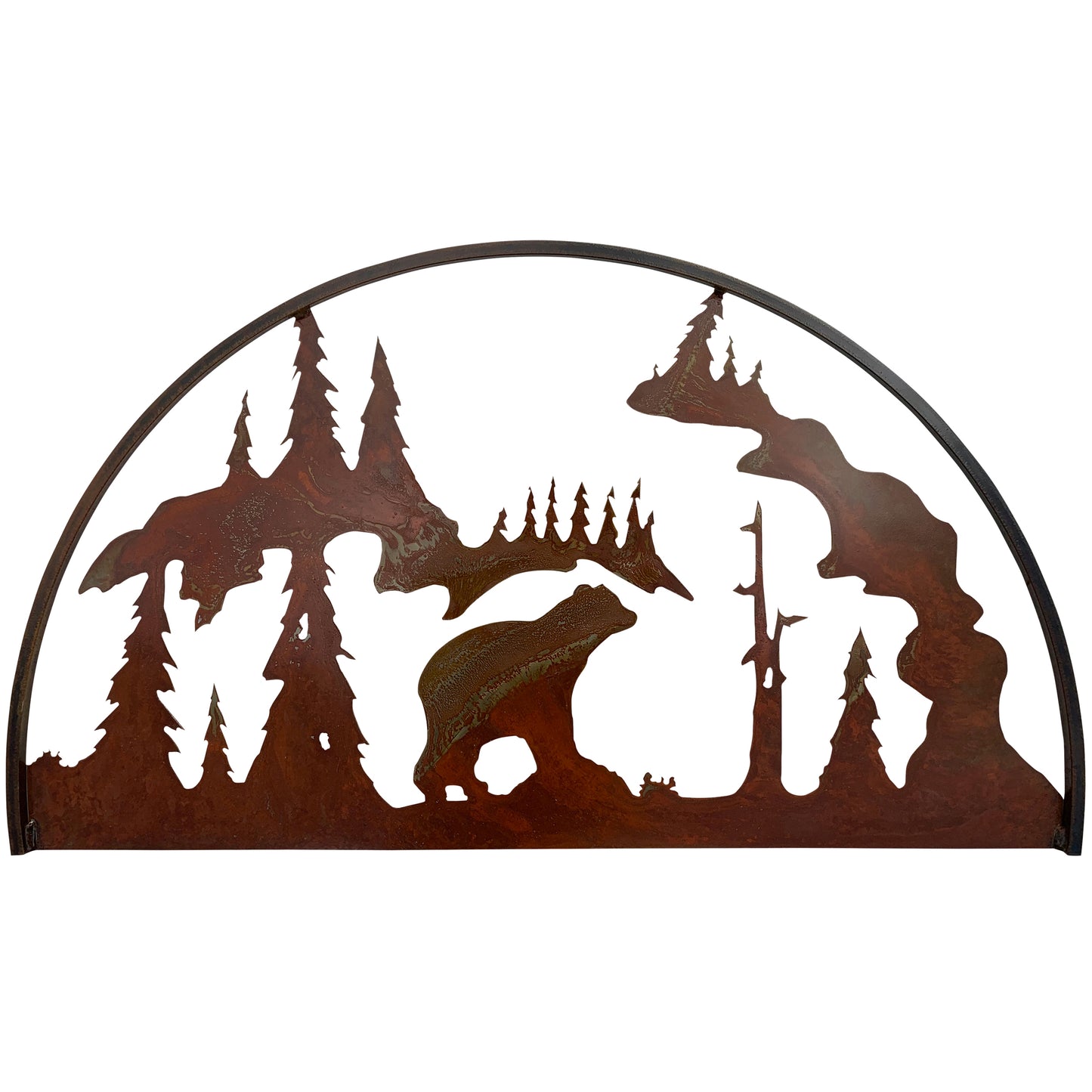 Bear Hoop Scene Lodge Themed Metal Wall Decor