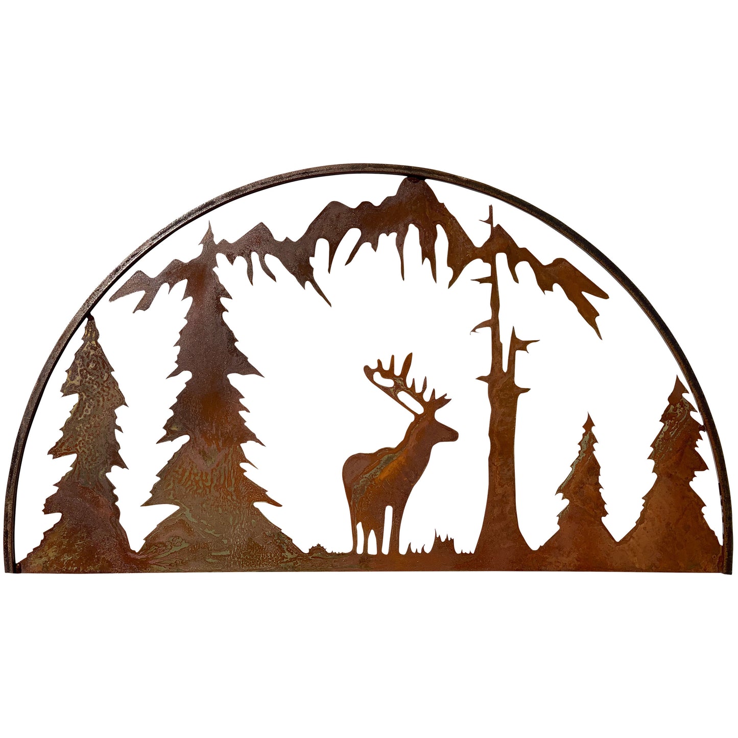 Elk Themed Hoop Scene Rustic Metal Decor