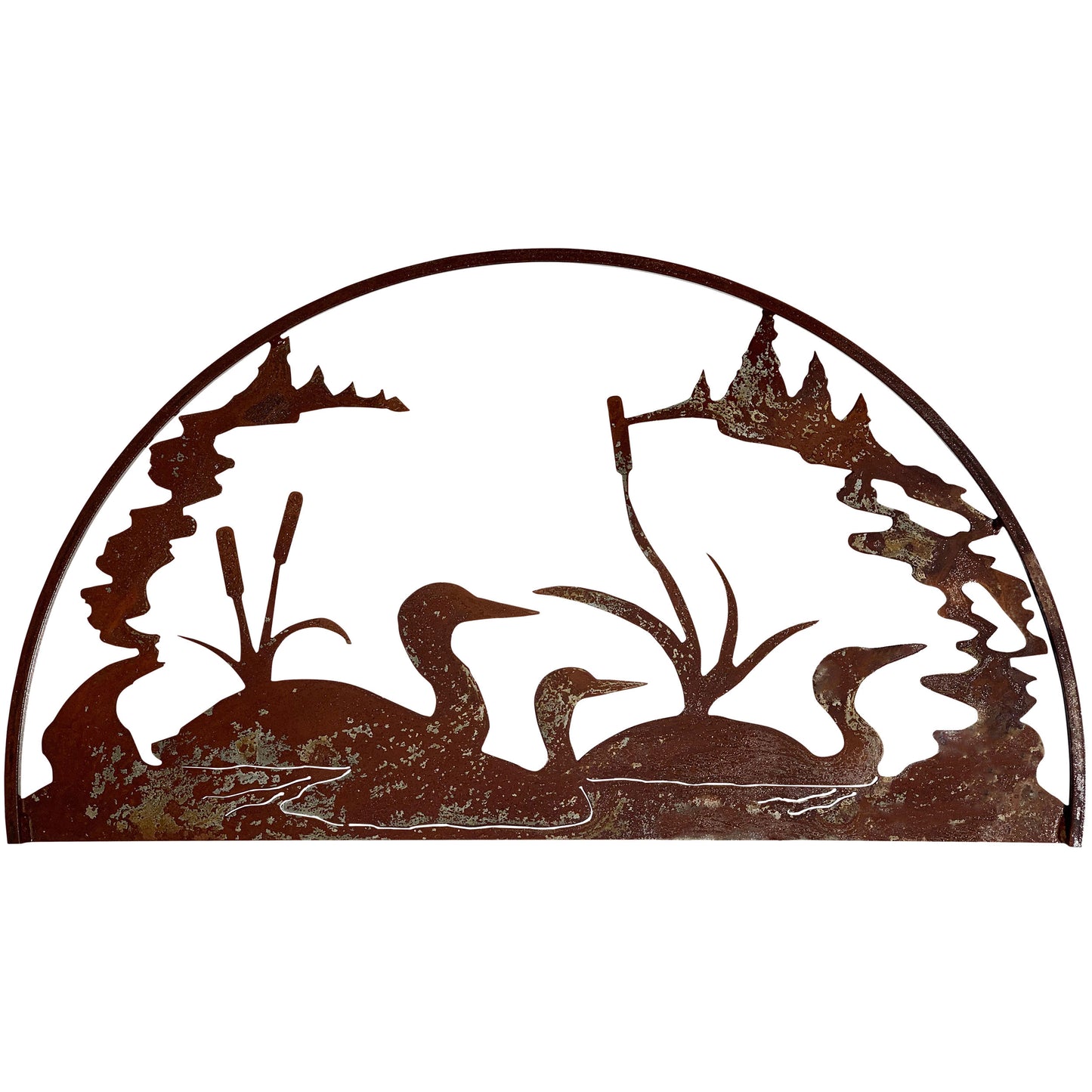 Handcrafted Loon Hoop Metal Wall Art