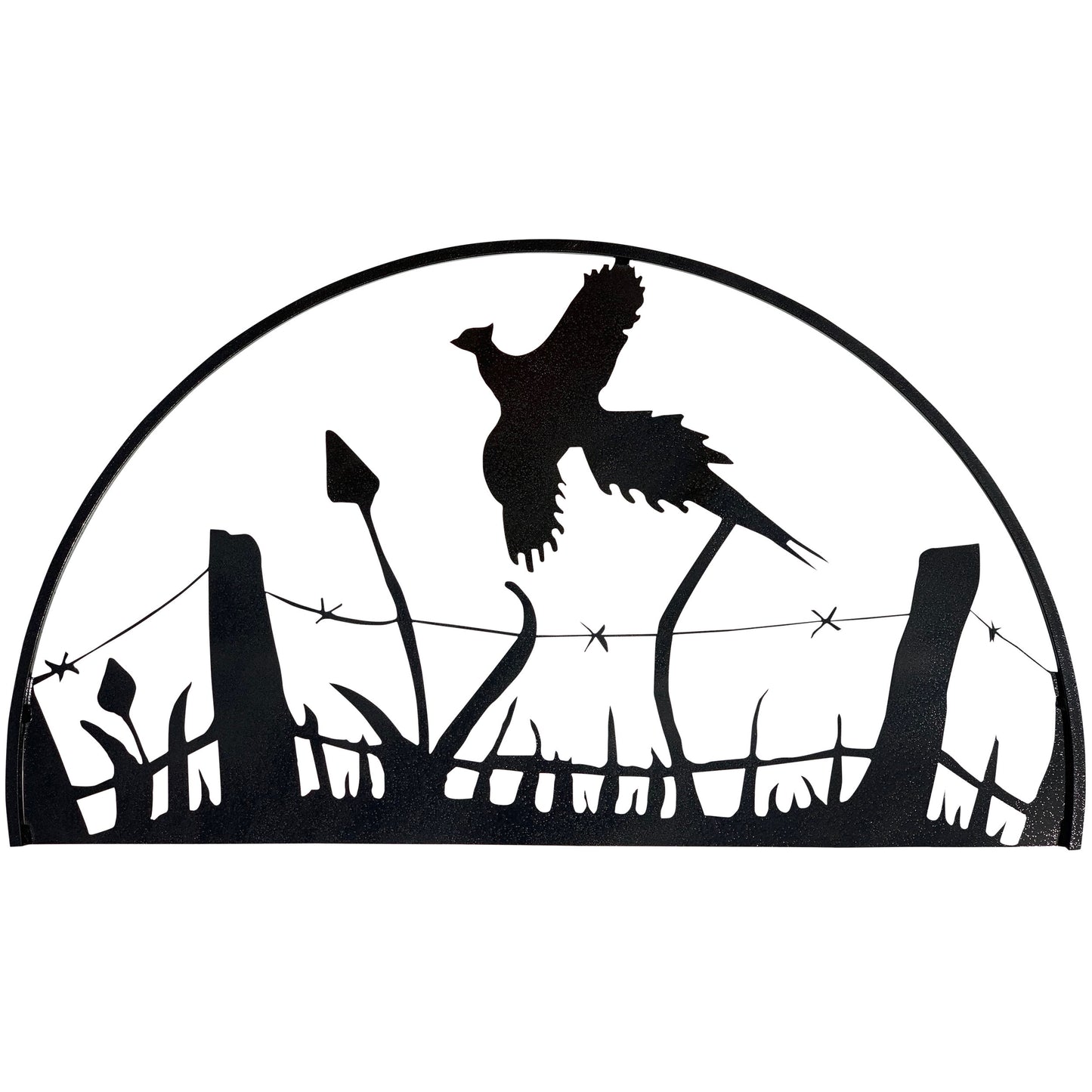 Pheasant Themed Metal Decor Hoop Scene
