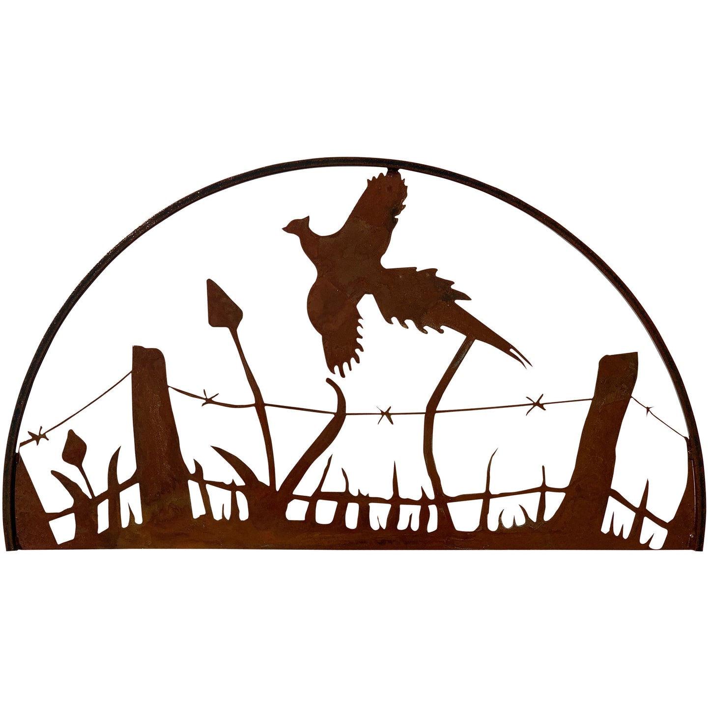 Pheasant Themed Metal Decor Hoop Scene