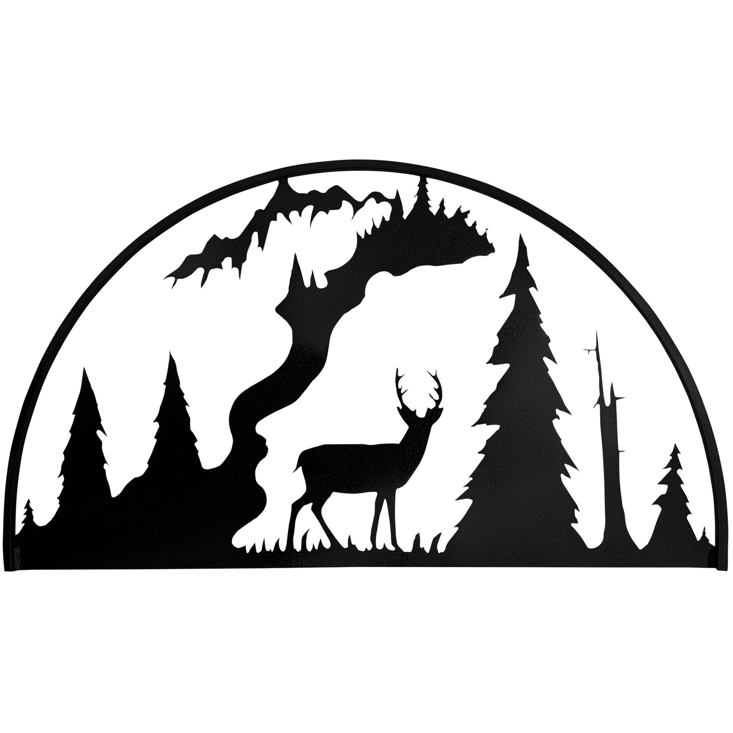 Standing Deer Rustic Hoop Decor - Metal Wal Art Silhouette
