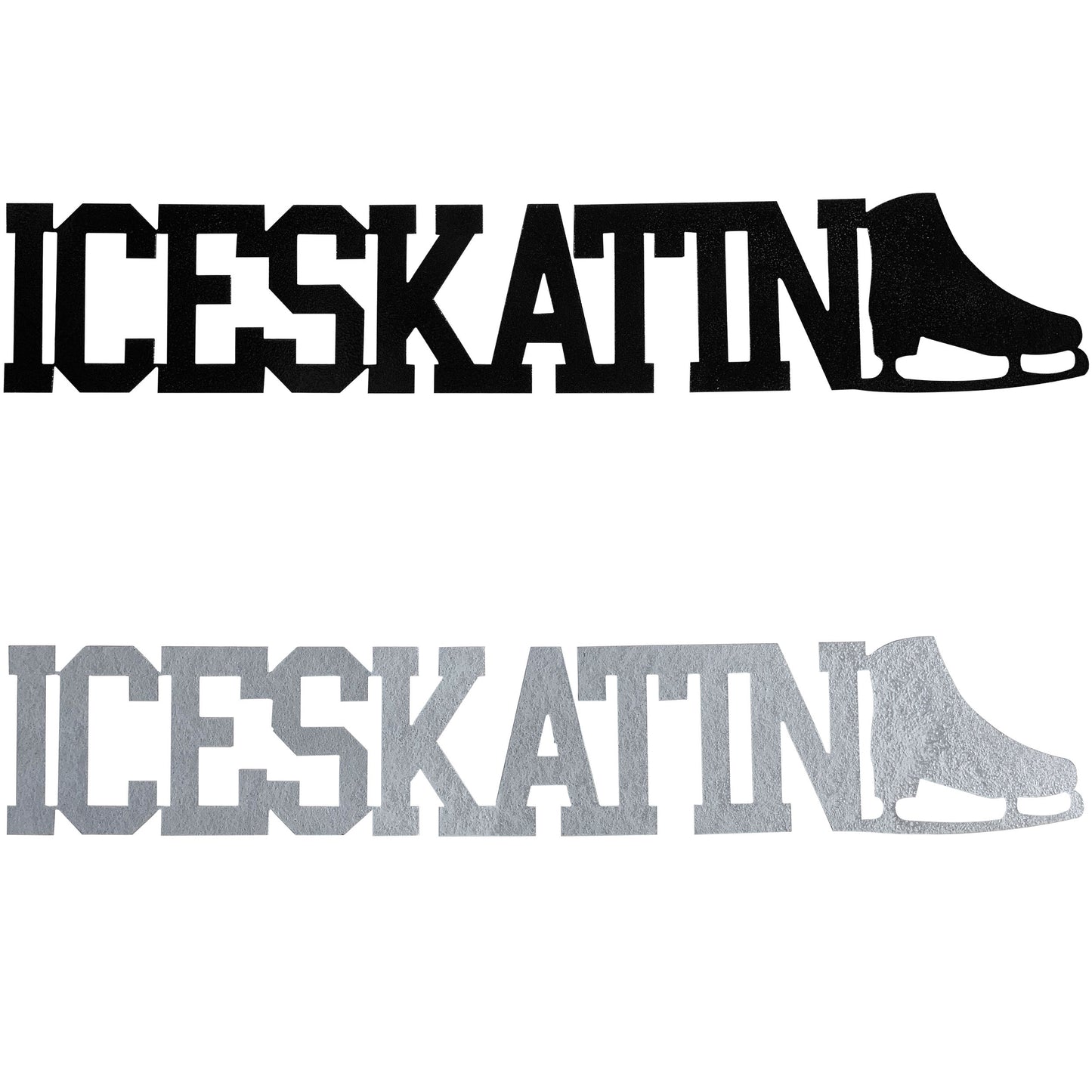 Metal Ice Skating Word - Black or Silver - Wall Decor