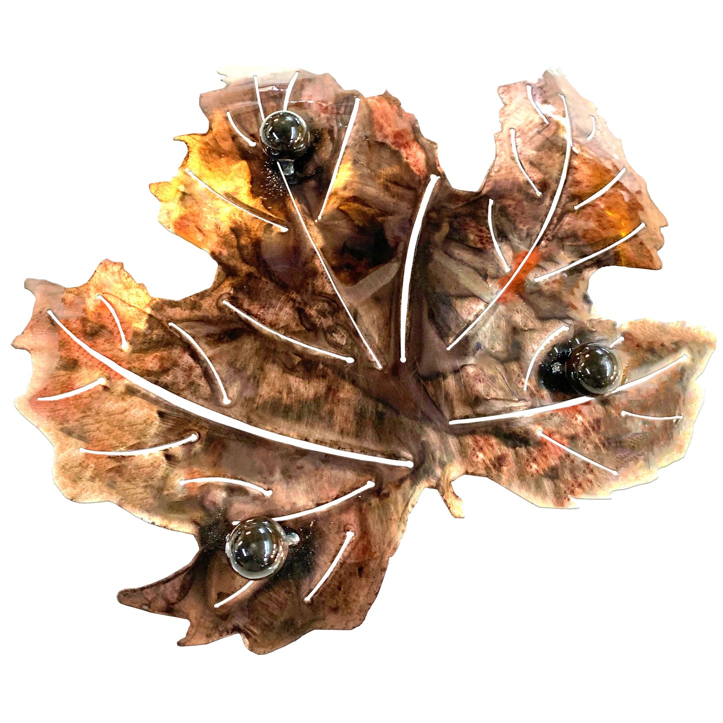 Leaf Sculpture Metal Wall or Table Decor