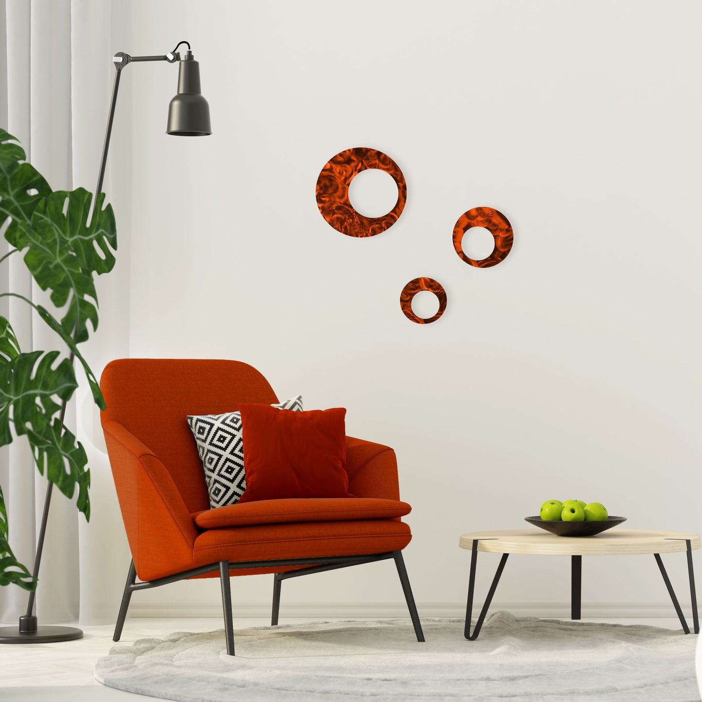 Contemporary Circles Metal Wall Decor - 3 Piece set