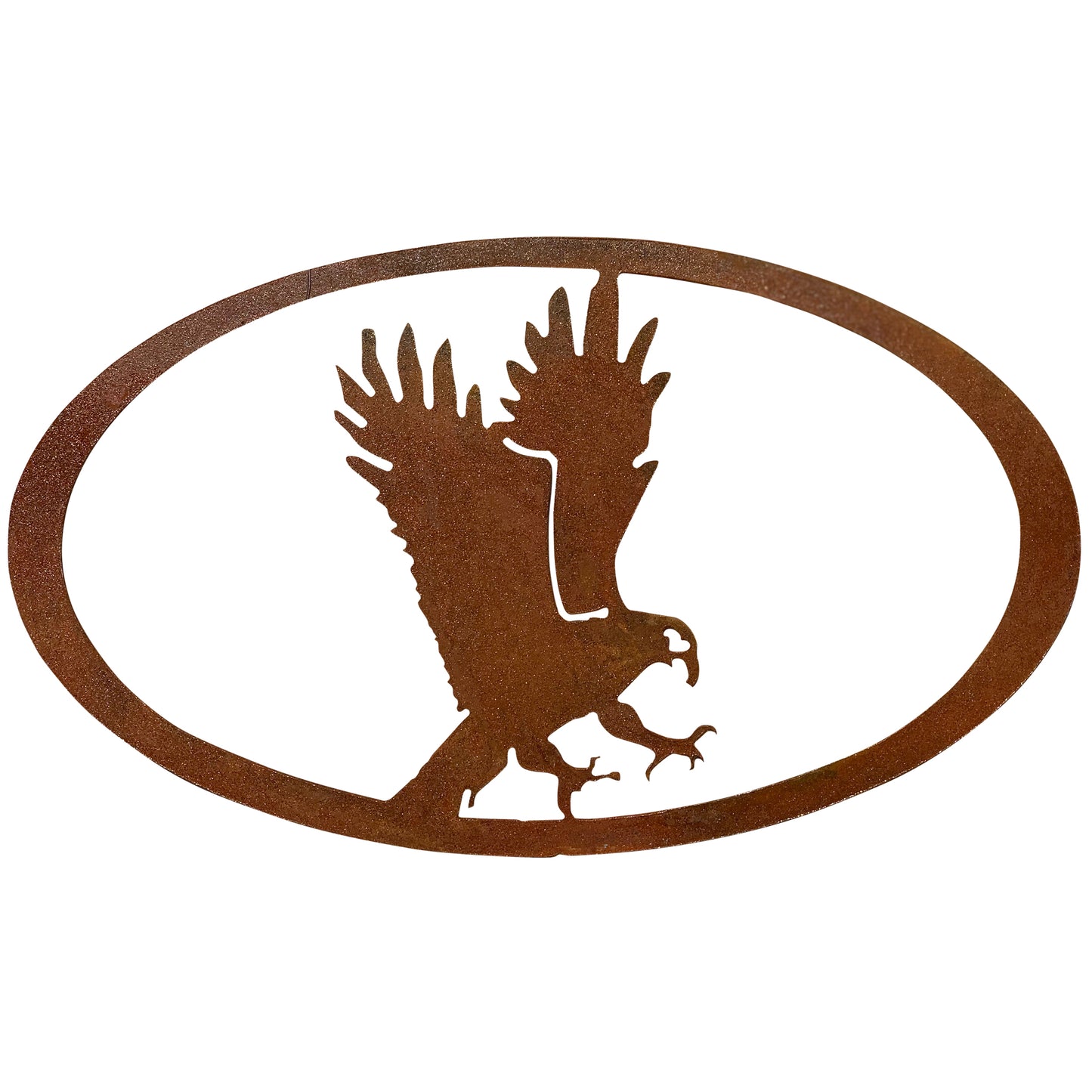 Eagle Themed Metal Decor Oval Scene