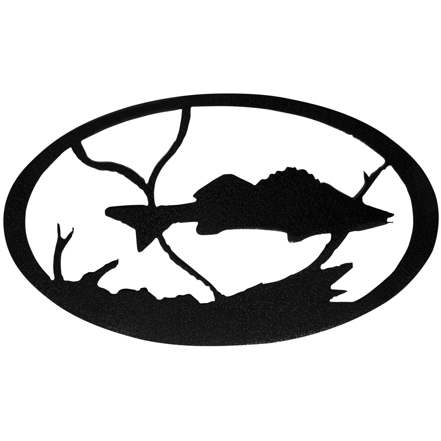 Fish Decor Metal Oval Scene Wall Art