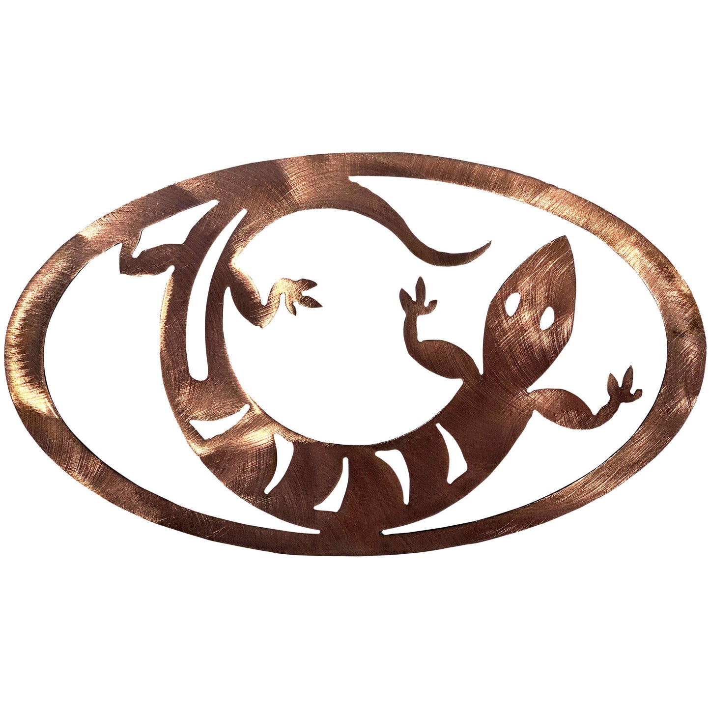 Lizard Oval Metal Decor