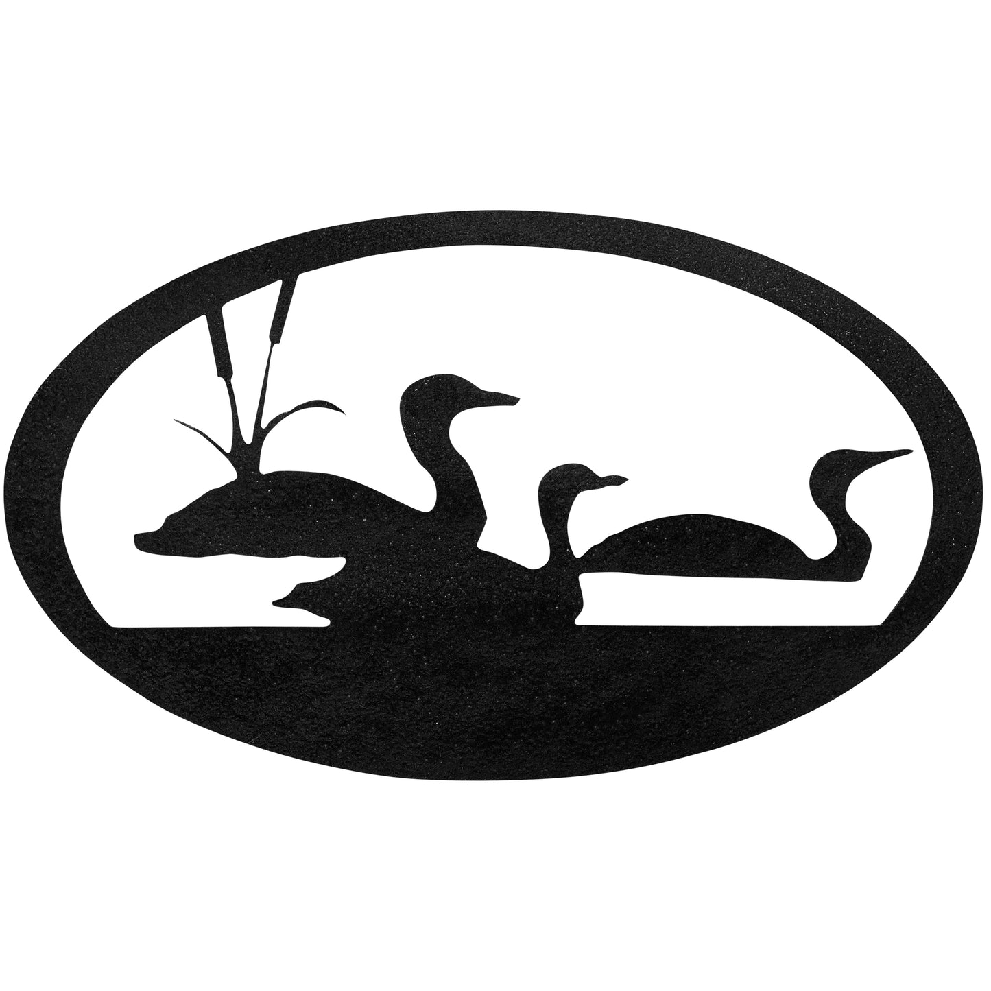 Loon Themed Metal Oval Wall Decor