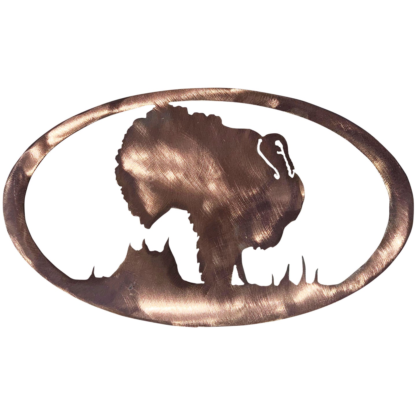 Turkey Oval Scene Metal Wall Decor