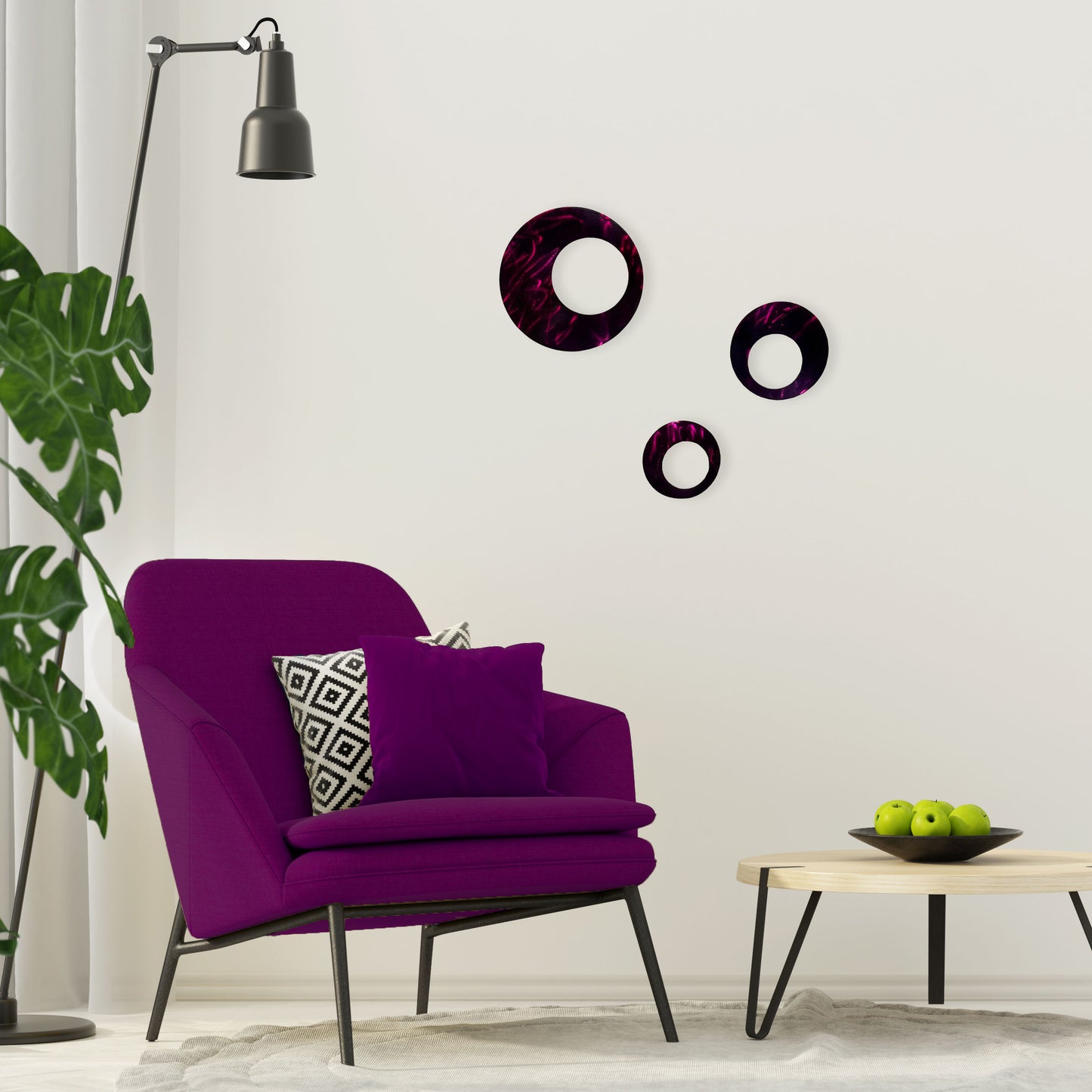 Contemporary Circles Metal Wall Decor - 3 Piece set