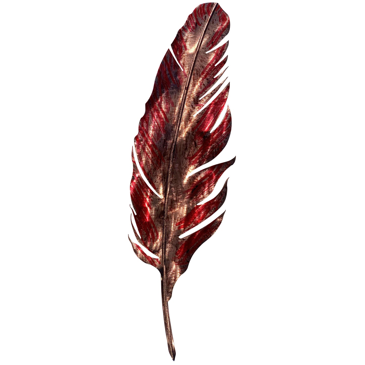 Handcrafted Large Metal Feather Wall Art