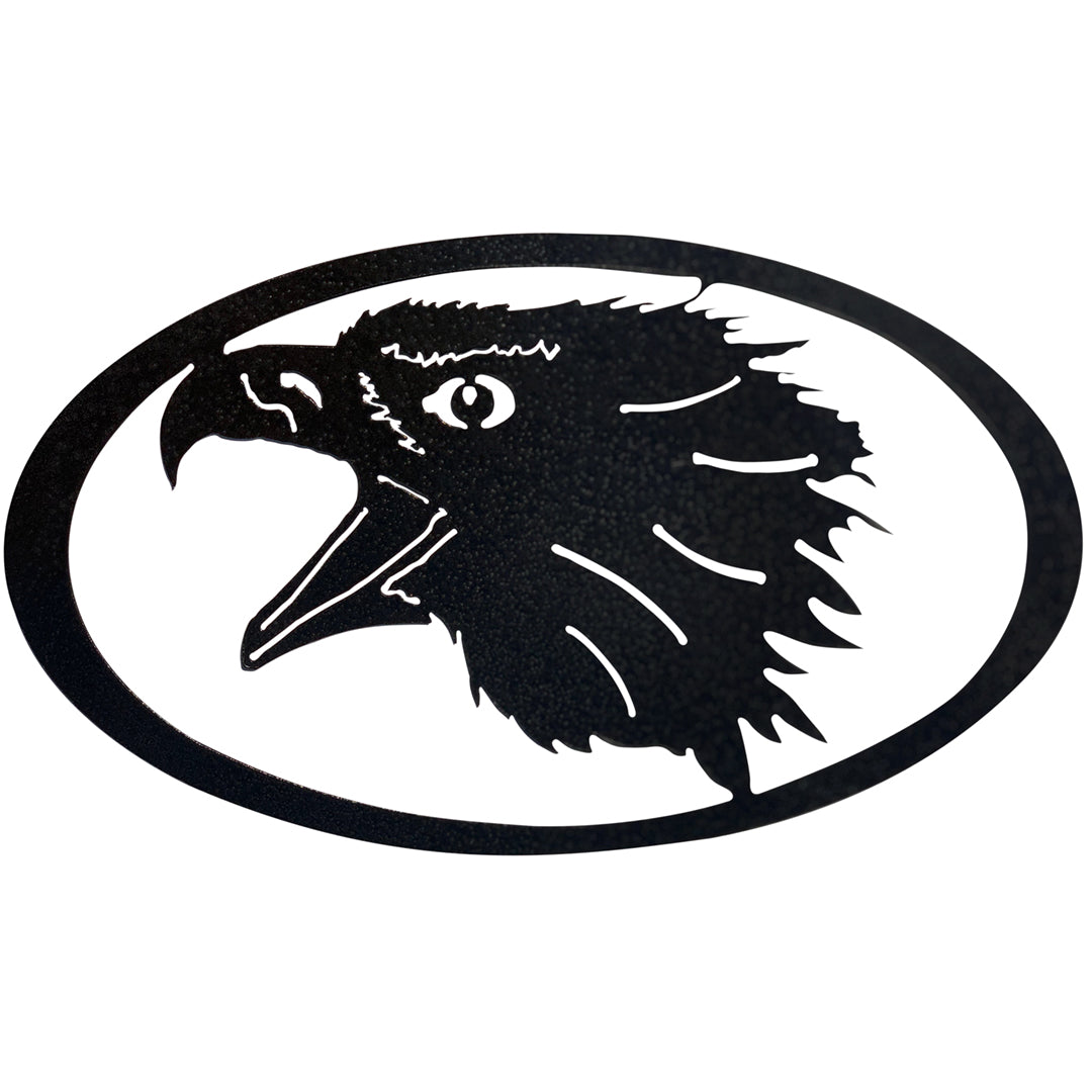 Eagle Head Oval Metal Decor