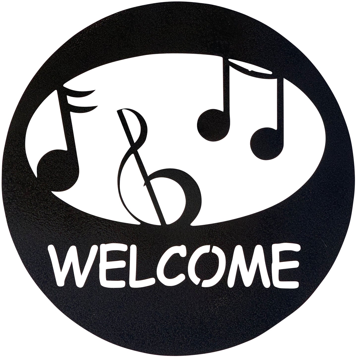 Music Welcome Circle Metal Decor