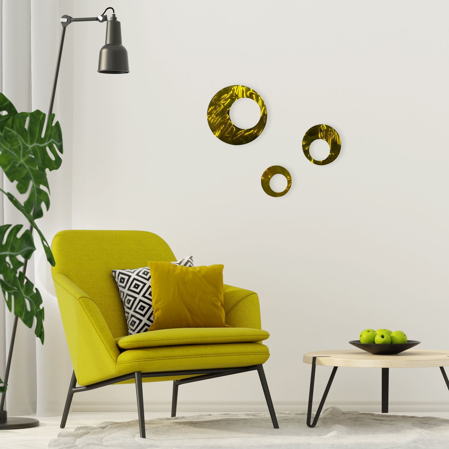 Contemporary Circles Metal Wall Decor - 3 Piece set