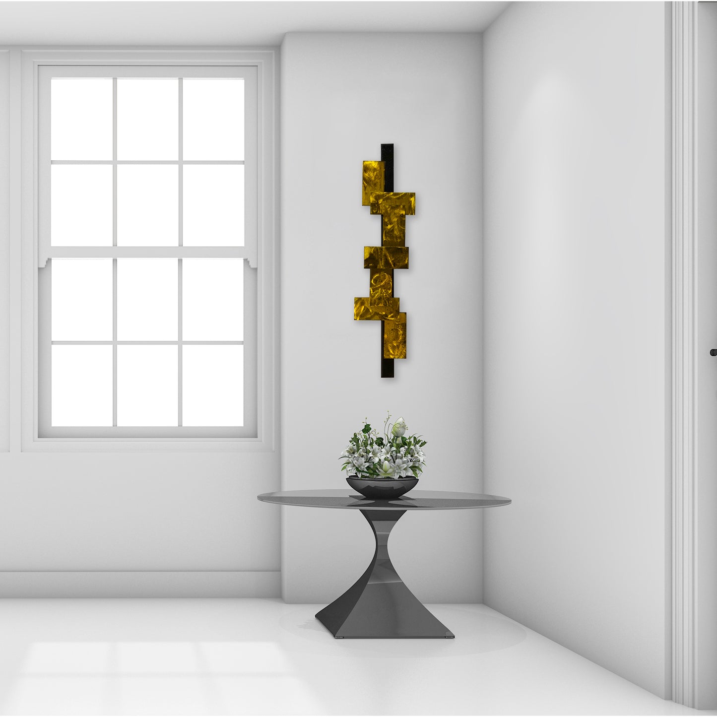 Brick Stix Contemporary Metal Wall Piece , 9 x 36" | Artistic Geometric Patterns | Proudly Made in USA | Adaptable Mounting Options