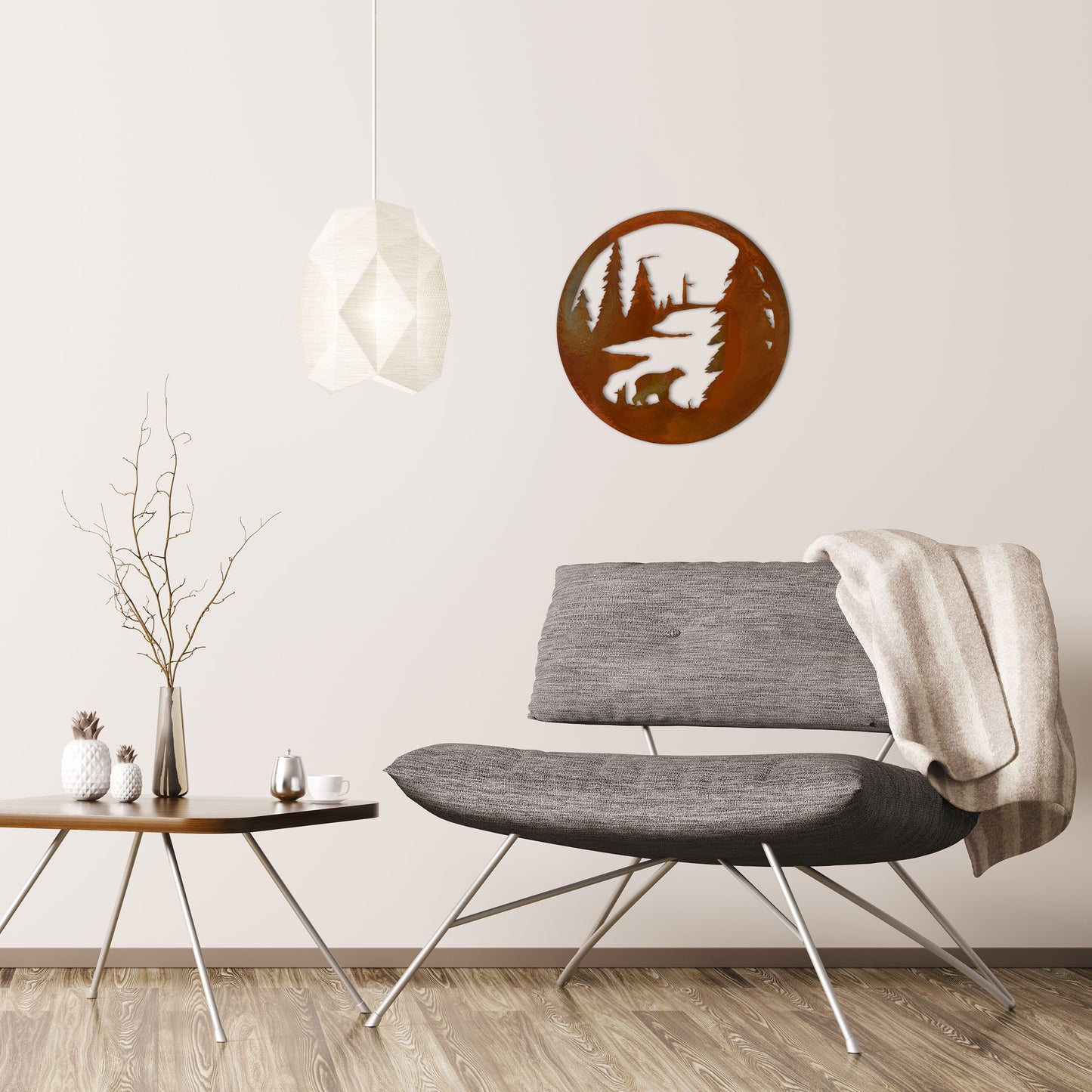 rust-bear-circle-over-gray-chair