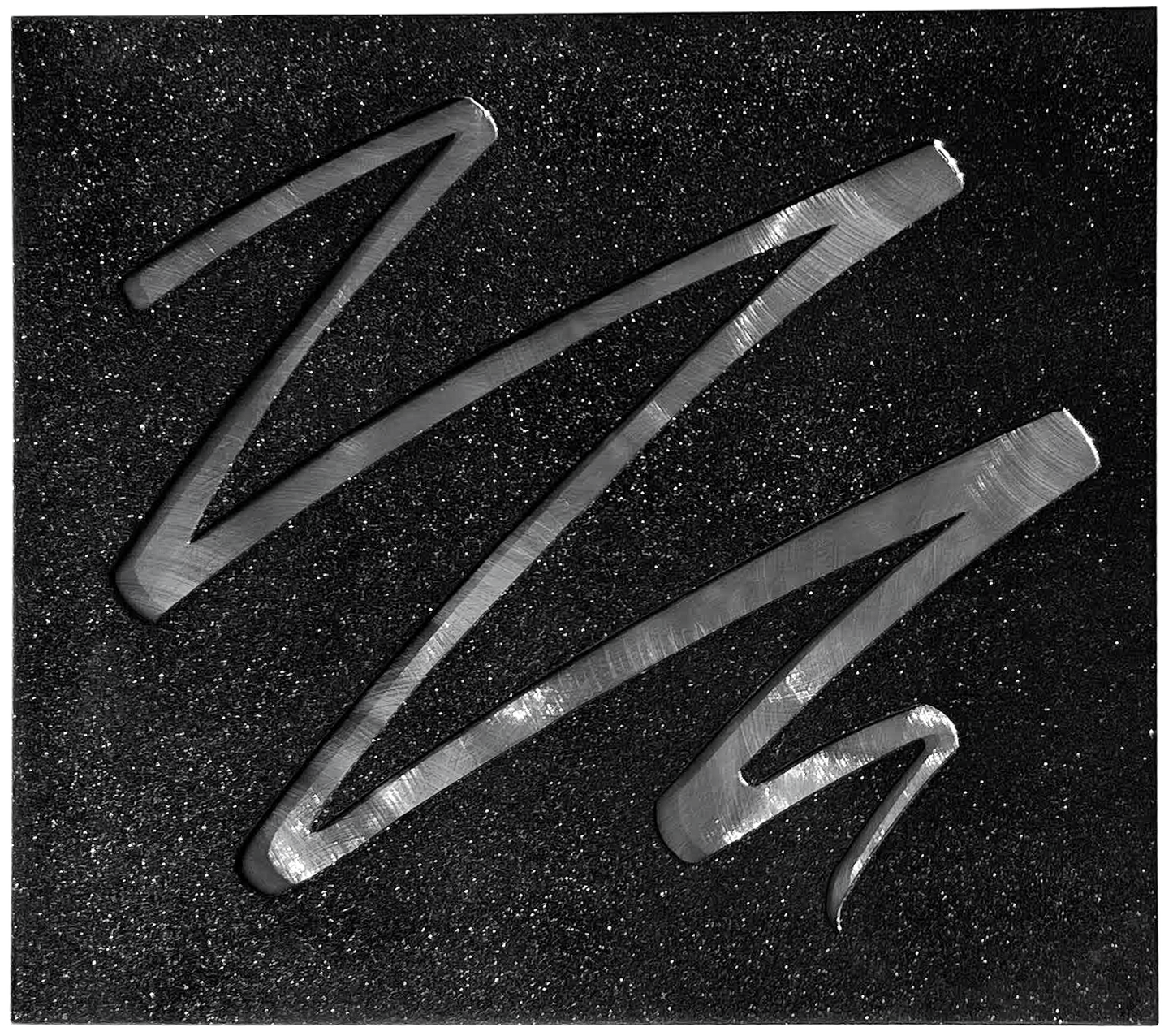 Squiggle and Square 2-Layer Metal Wall Art