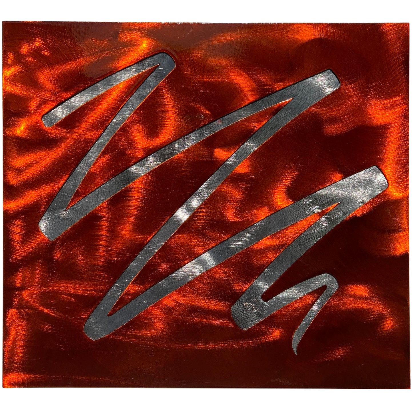 Squiggle and Square 2-Layer Metal Wall Art