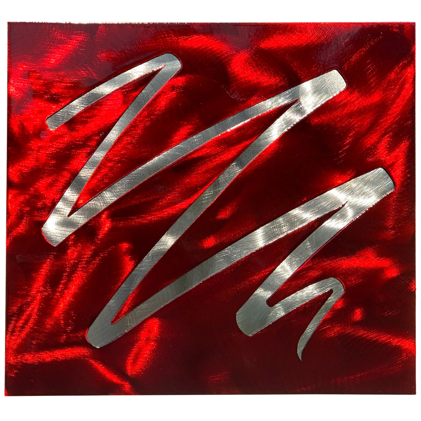 Squiggle and Square 2-Layer Metal Wall Art