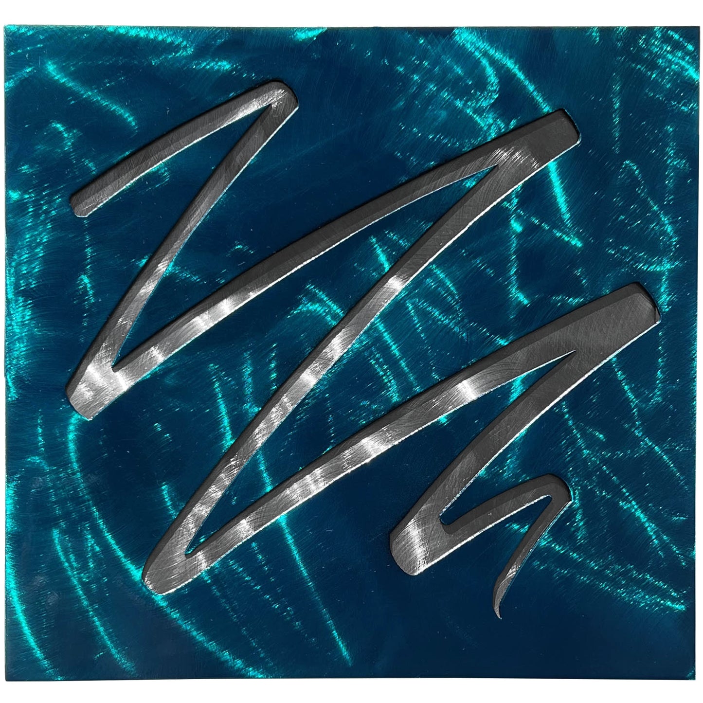 Squiggle and Square 2-Layer Metal Wall Art