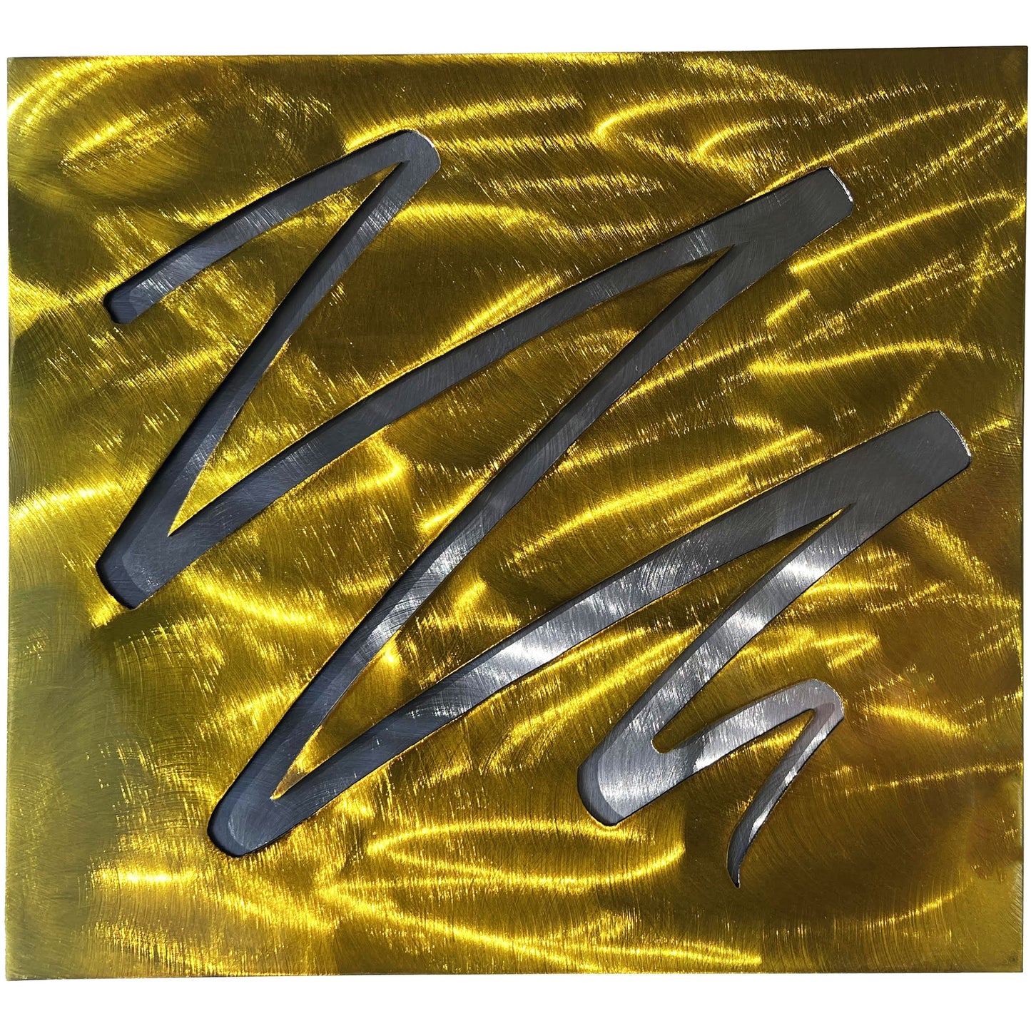 Squiggle and Square 2-Layer Metal Wall Art