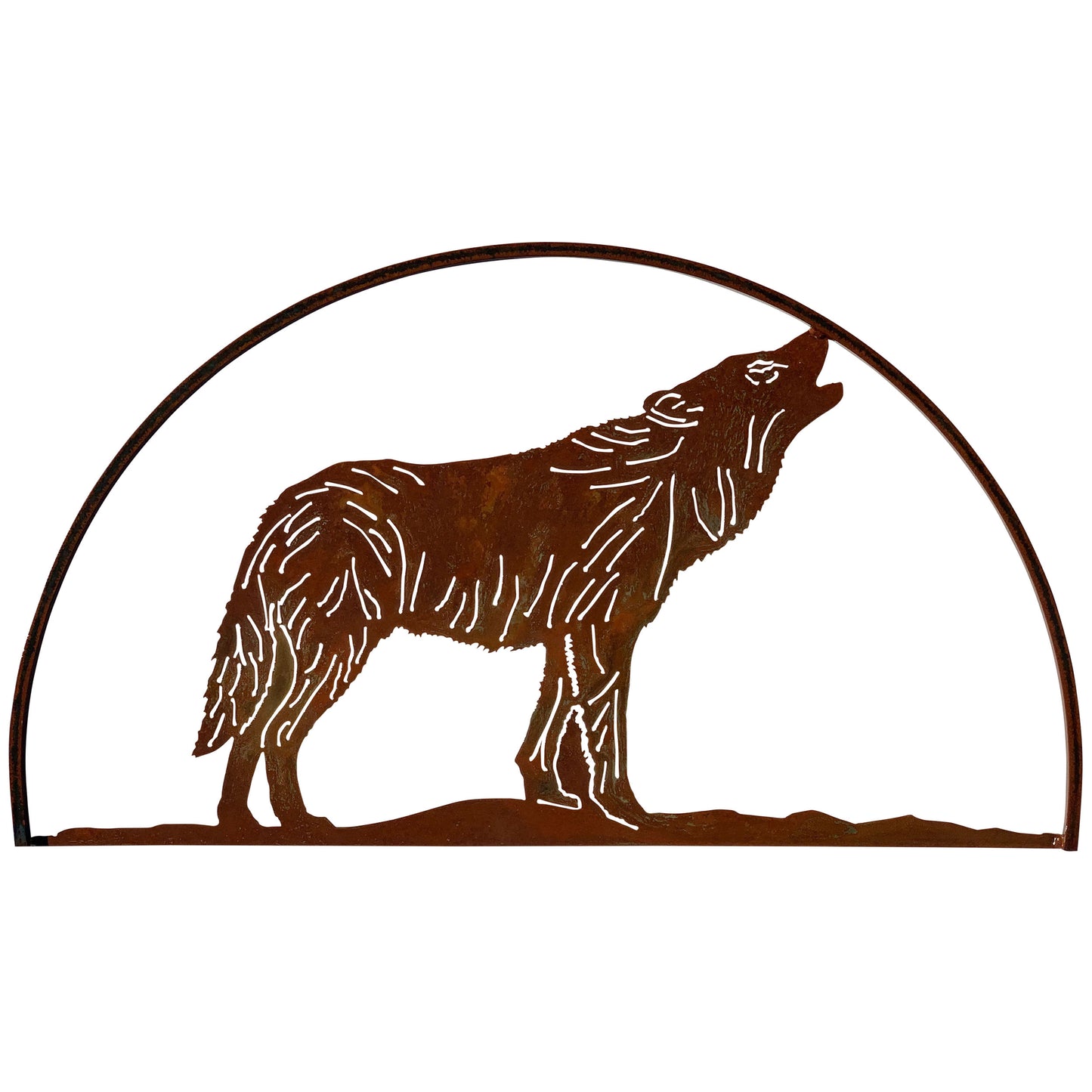 Wolf Hoop Metal Wildlife Silhouette Wall Art