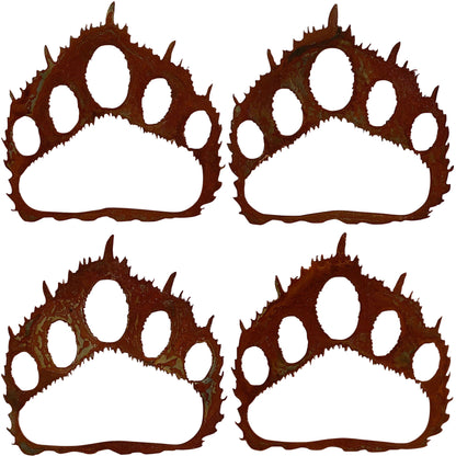 Bear Paw Prints Metal Decor Set (Set of 4)