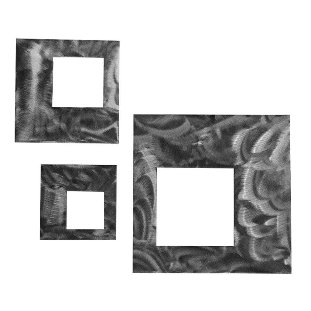 Contemporary Squares Metal Wall Decor - Set of 3